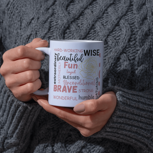 Best Mom Ever Quote Mug – 11oz Ceramic Coffee Cup